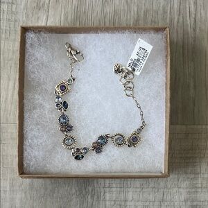 Brighton Silver Bracelet with Blue and Purple Accents